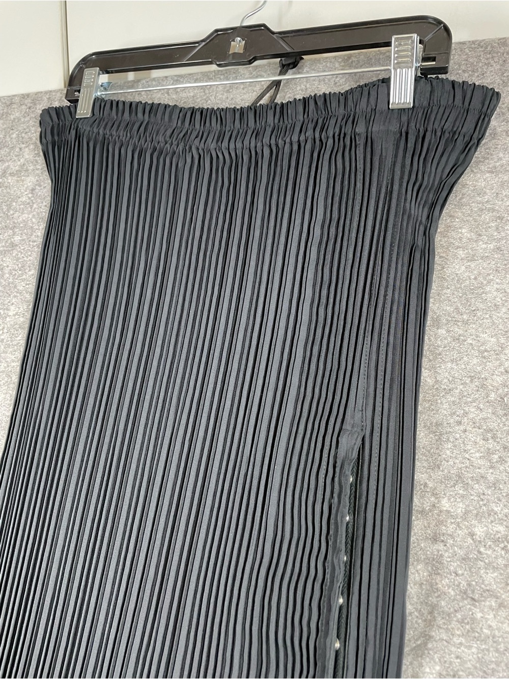 Vintage Lezley George London Black Pleated Maxi Skirt Y2K Minimalist Midi Small - Picture 3 of 15